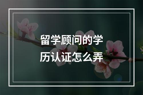 留学顾问的学历认证怎么弄