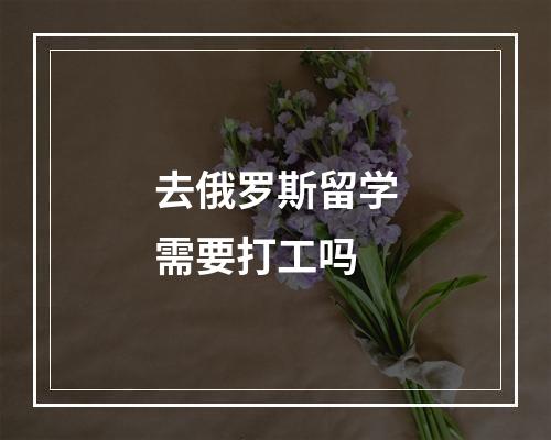 去俄罗斯留学需要打工吗