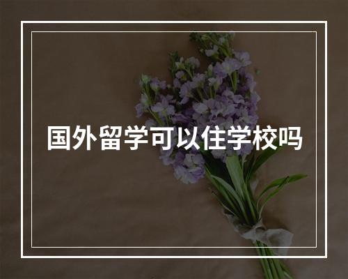 国外留学可以住学校吗