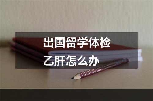 出国留学体检乙肝怎么办