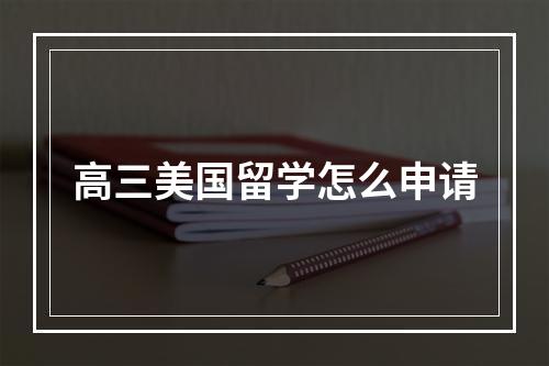 高三美国留学怎么申请