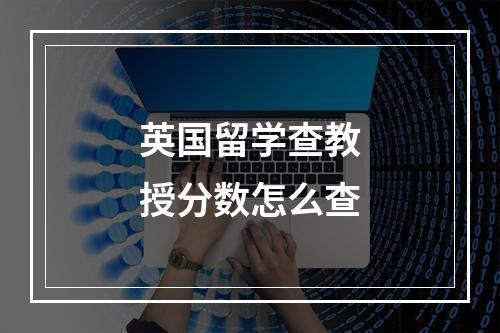 英国留学查教授分数怎么查