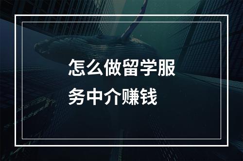 怎么做留学服务中介赚钱