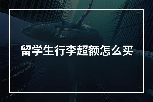 留学生行李超额怎么买