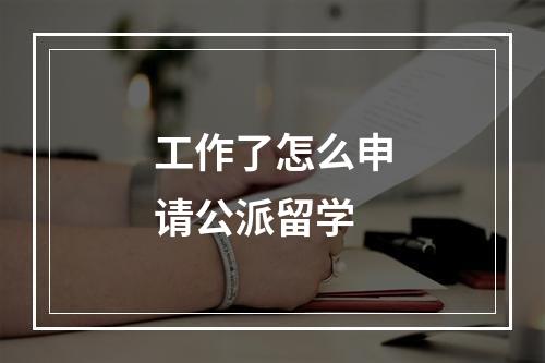 工作了怎么申请公派留学