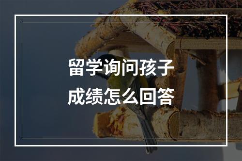 留学询问孩子成绩怎么回答