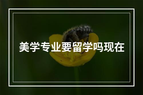 美学专业要留学吗现在