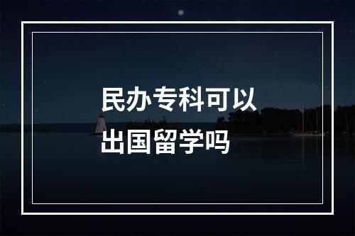 民办专科可以出国留学吗