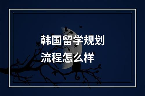 韩国留学规划流程怎么样