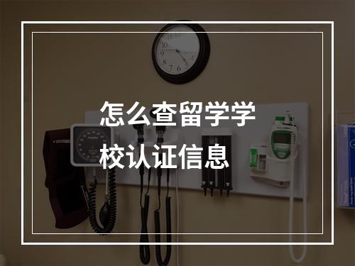 怎么查留学学校认证信息