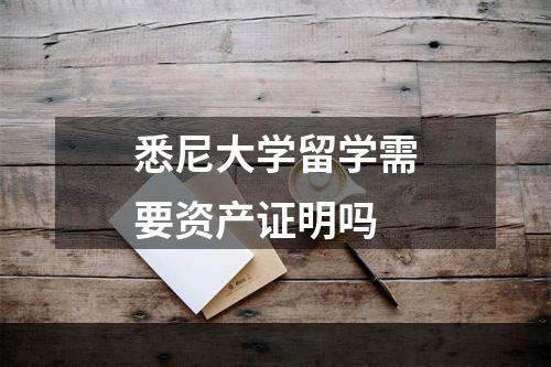 悉尼大学留学需要资产证明吗