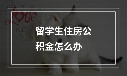 留学生住房公积金怎么办