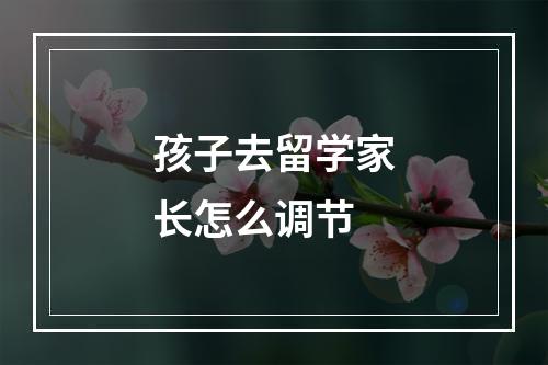 孩子去留学家长怎么调节