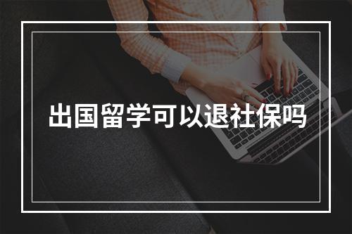 出国留学可以退社保吗