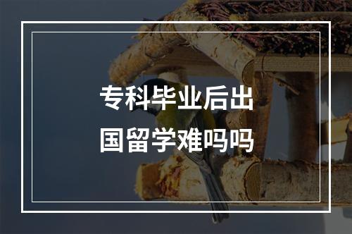 专科毕业后出国留学难吗吗