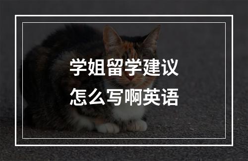 学姐留学建议怎么写啊英语