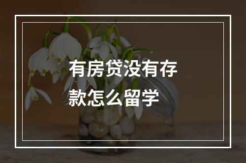 有房贷没有存款怎么留学