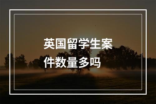 英国留学生案件数量多吗