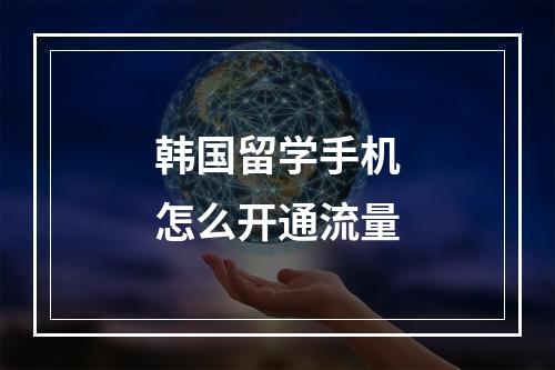 韩国留学手机怎么开通流量