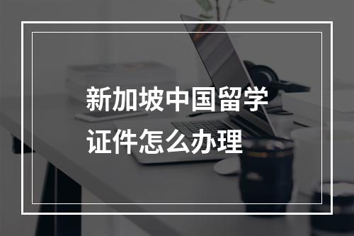 新加坡中国留学证件怎么办理