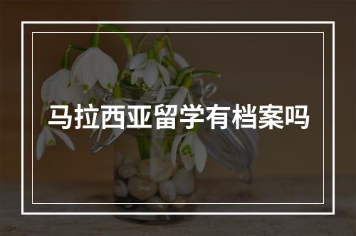 马拉西亚留学有档案吗