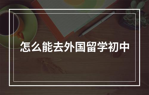 怎么能去外国留学初中