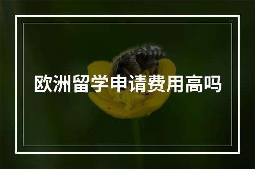 欧洲留学申请费用高吗