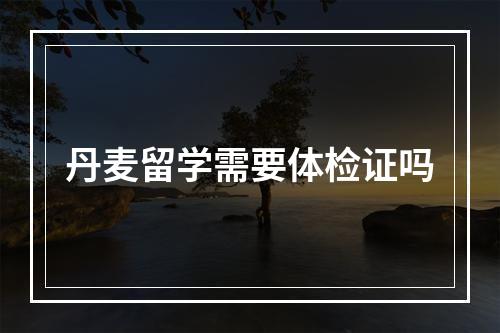 丹麦留学需要体检证吗