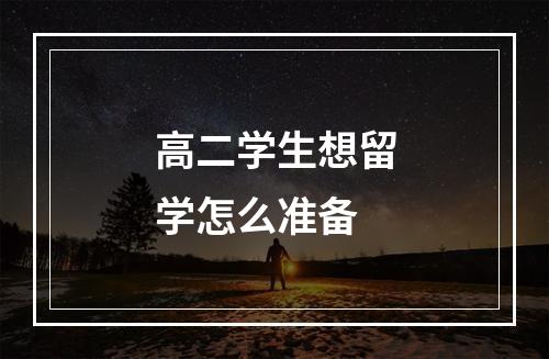 高二学生想留学怎么准备