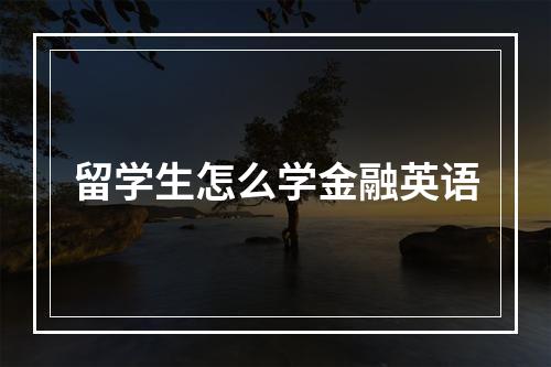 留学生怎么学金融英语