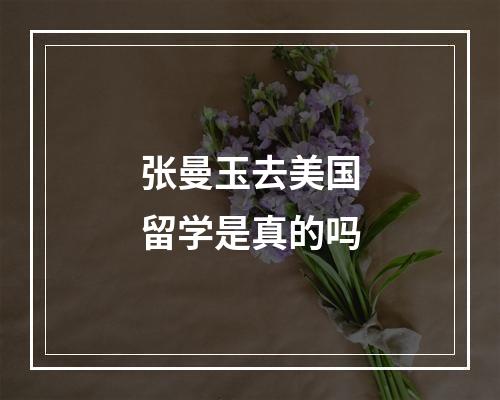 张曼玉去美国留学是真的吗