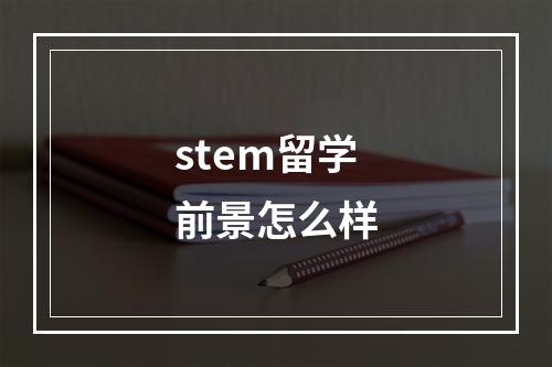 stem留学前景怎么样