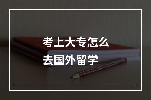 考上大专怎么去国外留学