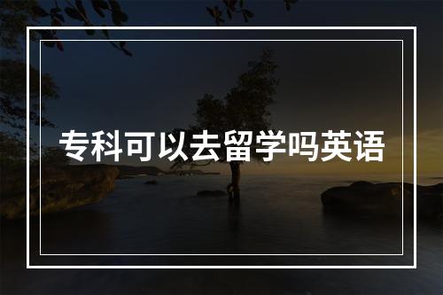 专科可以去留学吗英语