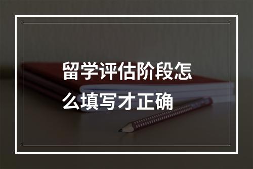 留学评估阶段怎么填写才正确