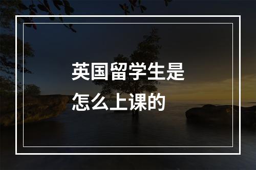 英国留学生是怎么上课的