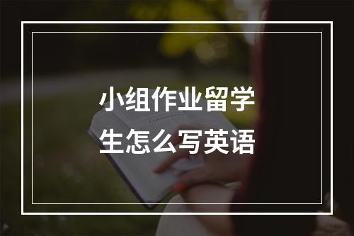 小组作业留学生怎么写英语