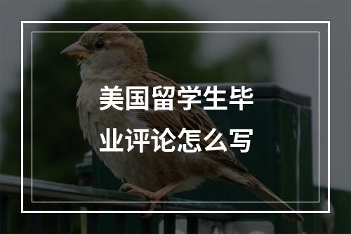 美国留学生毕业评论怎么写