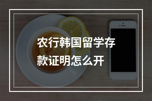 农行韩国留学存款证明怎么开