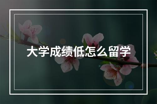 大学成绩低怎么留学