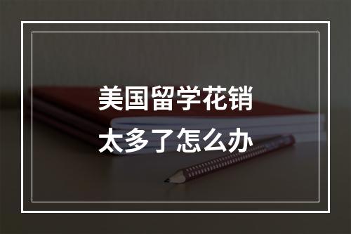 美国留学花销太多了怎么办