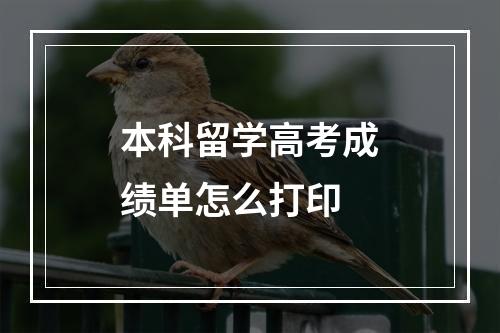 本科留学高考成绩单怎么打印