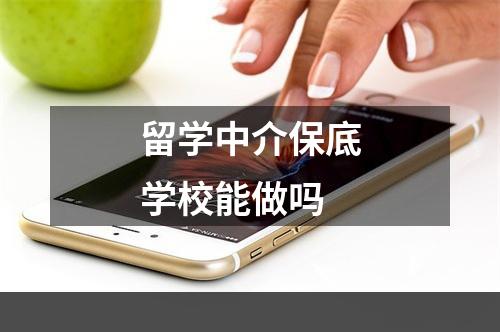 留学中介保底学校能做吗