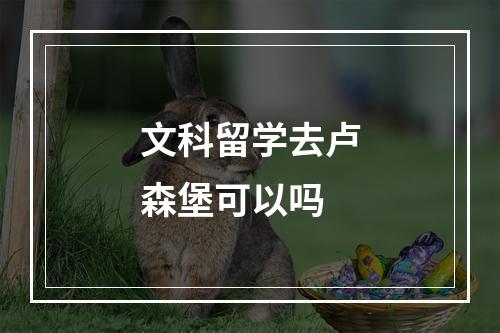 文科留学去卢森堡可以吗