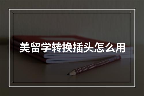 美留学转换插头怎么用