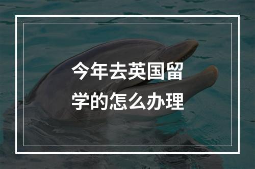 今年去英国留学的怎么办理