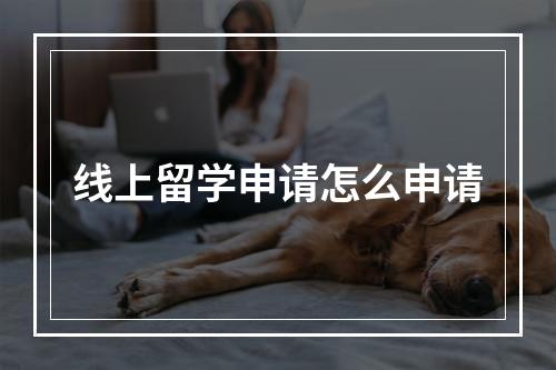 线上留学申请怎么申请