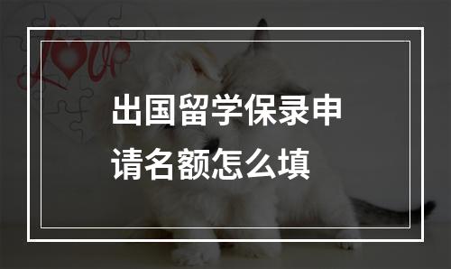 出国留学保录申请名额怎么填