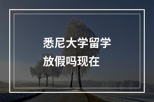 悉尼大学留学放假吗现在