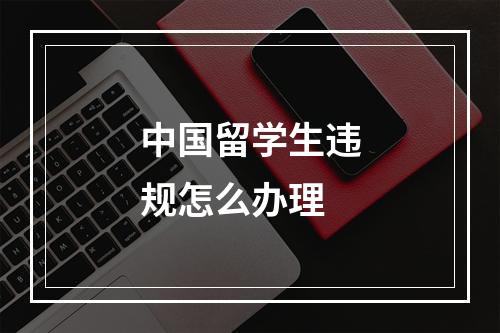 中国留学生违规怎么办理